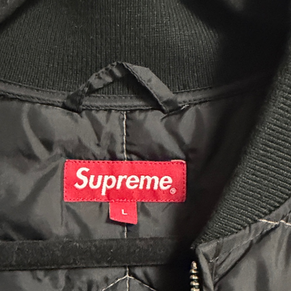 Supreme Black Quilted Bomber Jacket - Picture 2 of 8